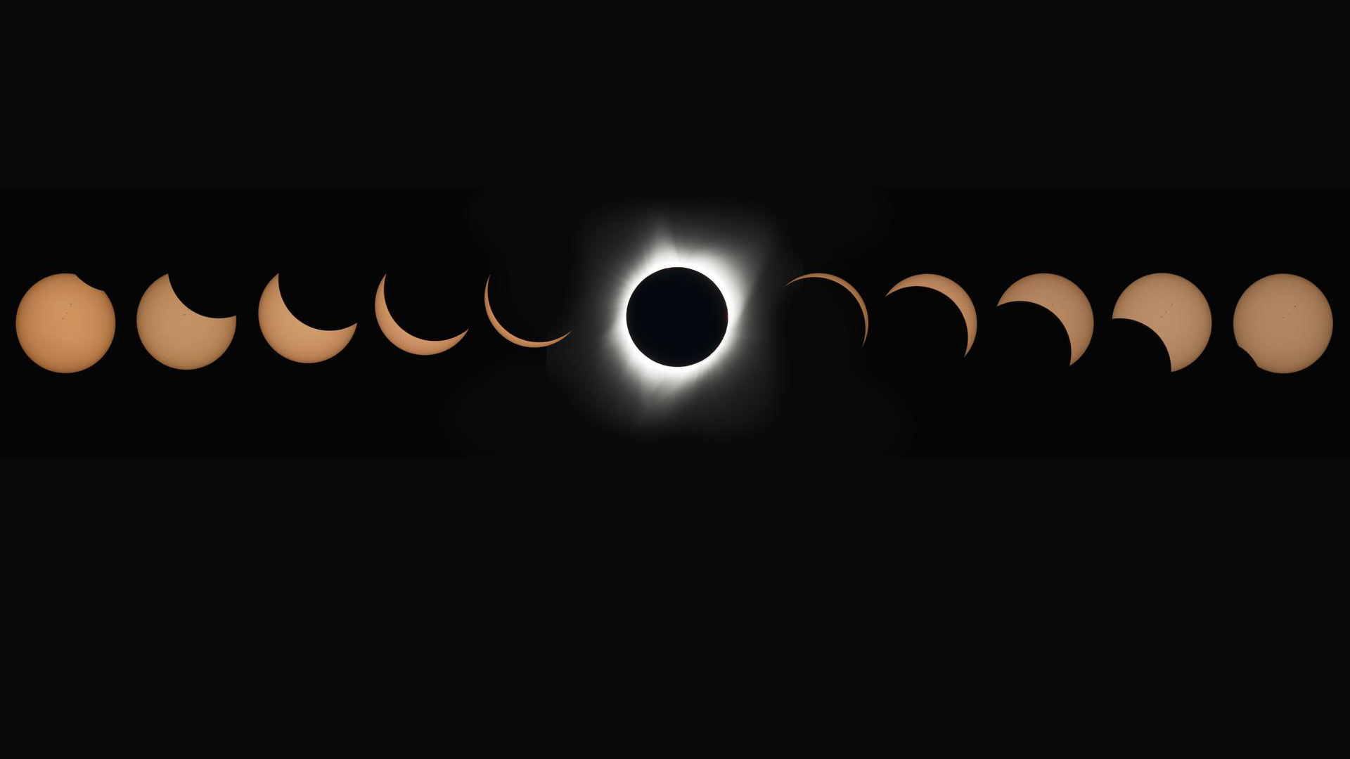 images of an eclipse in various stages
