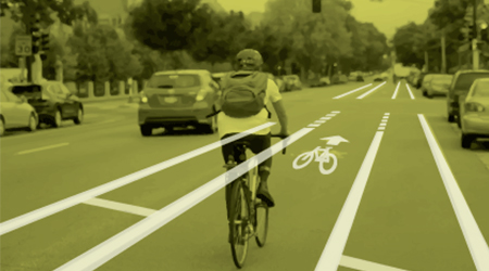Buffered bike lanes image