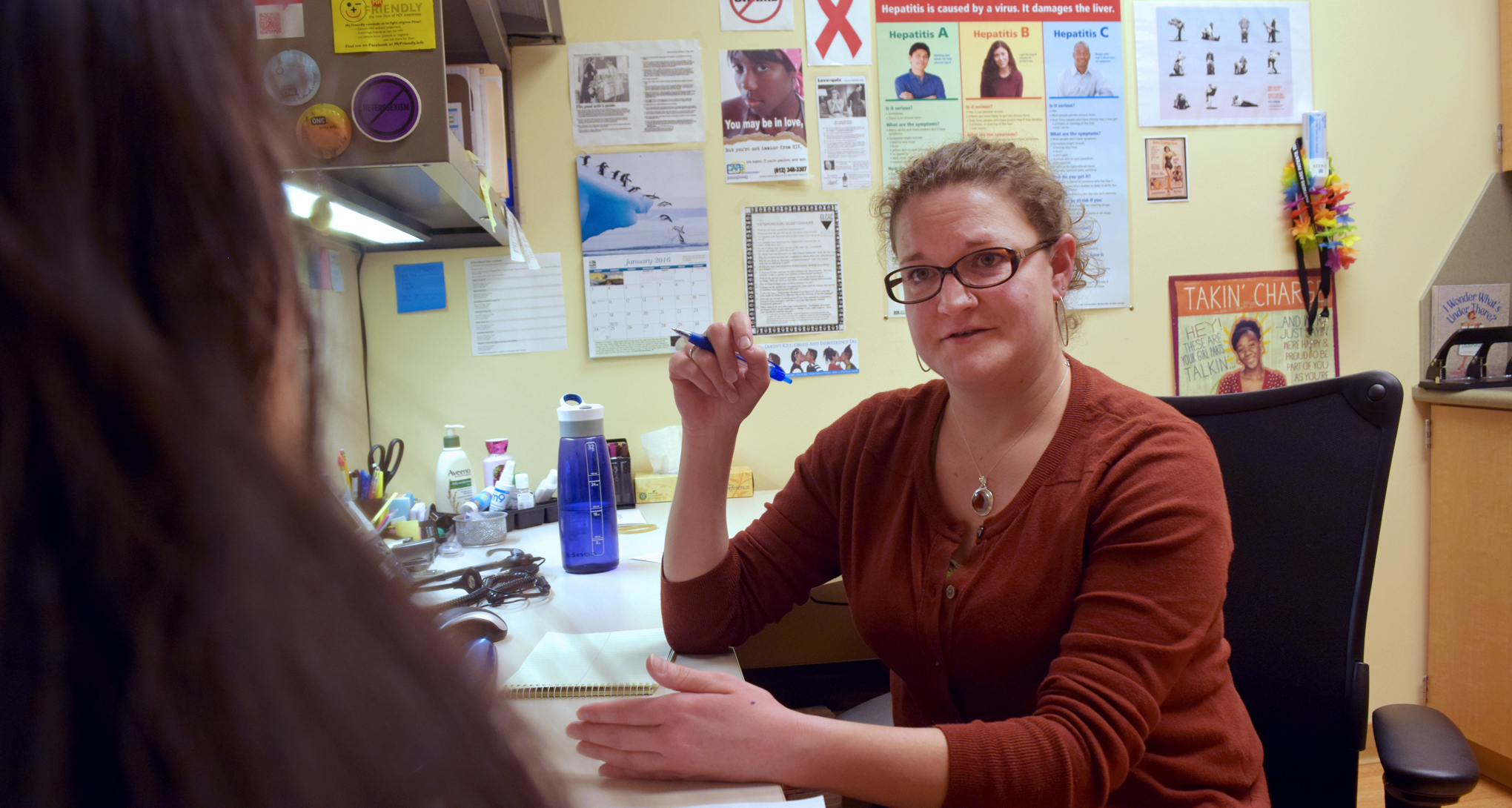 Angie Kotrba sees clients at Red Door