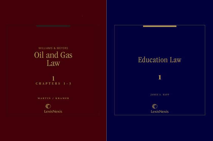 covers of two treatises, oil and gas law and education law