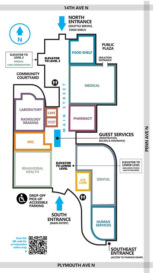 Map of NorthPoint Main Campus Level 1