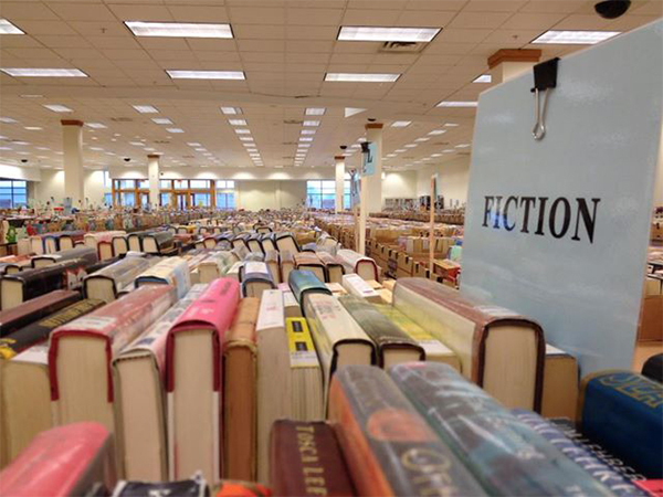 books displayed at book sale