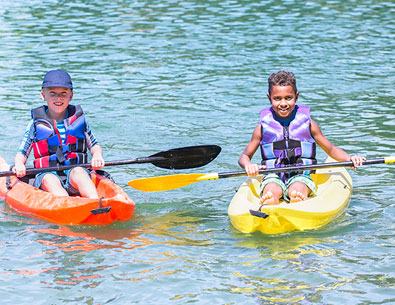 kids kayaking