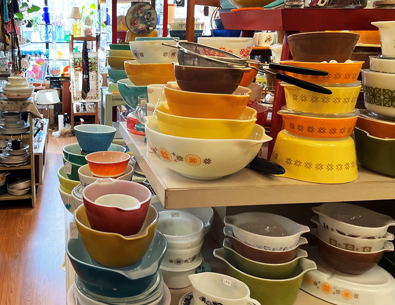 plates and bowls in a store