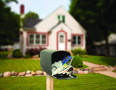 mailbox in front of a house