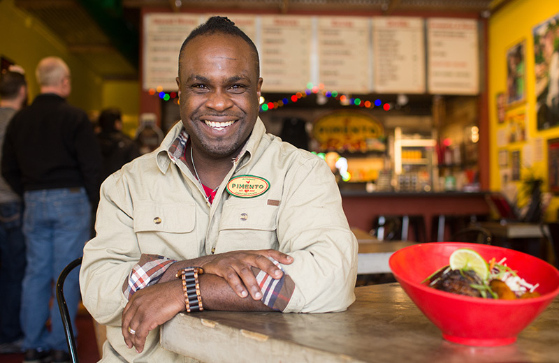 Tomme Beevas, owner of the Pimento Jamaican Kitchen restaurant