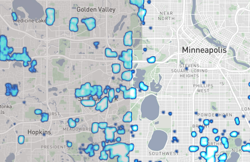 map of minneapolis, golden valley and hopkins