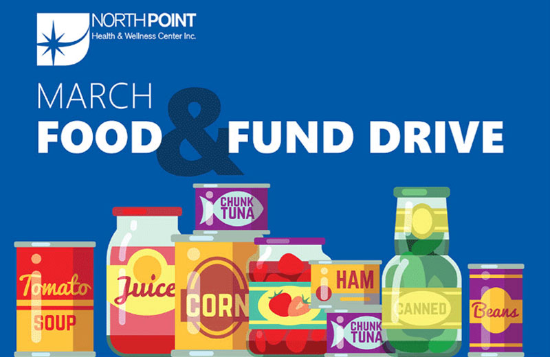 Illustrations of accepted foods for the NorthPoint food and fund drive