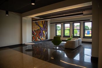 Inside the historic Coliseum Building.