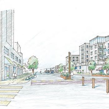 A sketch of a transit station.