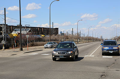 hiawatha avenue road with cars